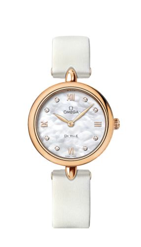Omega De Ville Prestige Dewdrop Quartz 27.4 Red Gold / White MOP